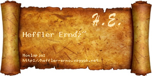Heffler Ernő névjegykártya